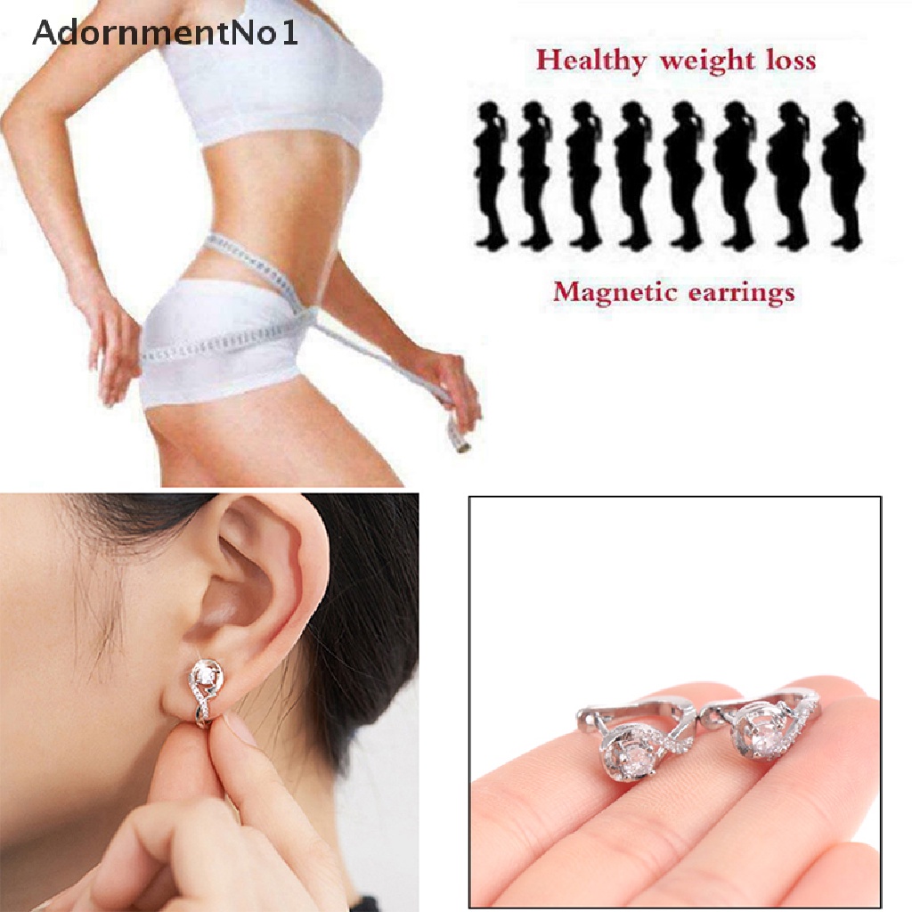 (AdornmentNo1) 1 Pasang Anting Tusuk Magnetik Untuk Menurunkan Berat Badan