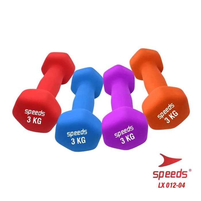 Dumbell Barbel Mini Vinyl cewek Gym Fitness Tangan Neoprene 012-4 3kg