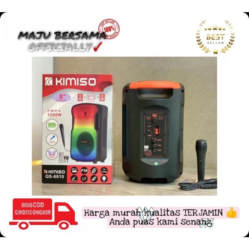 MB - Speaker Bluetooth wireless plus mic karaoke / speaker bluetooth kimiso QS-6810 speaker jumbo po