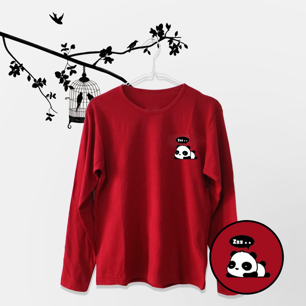 T Shirt Tumblr Tee Kaos  Wanita Lengan  Panjang  PANDA  