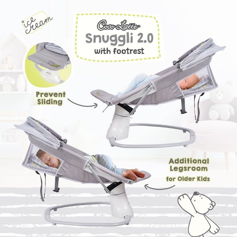 MKS - Cocolatte Snuggli 2.0 Footrest Premier Safari Patio Swing Ayunan Bayi Elektrik Features / OTOMATIS Bouncer Swing