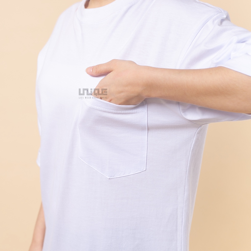 UNIQUE - (Pocket Series) Kaos Oversize Pocket White