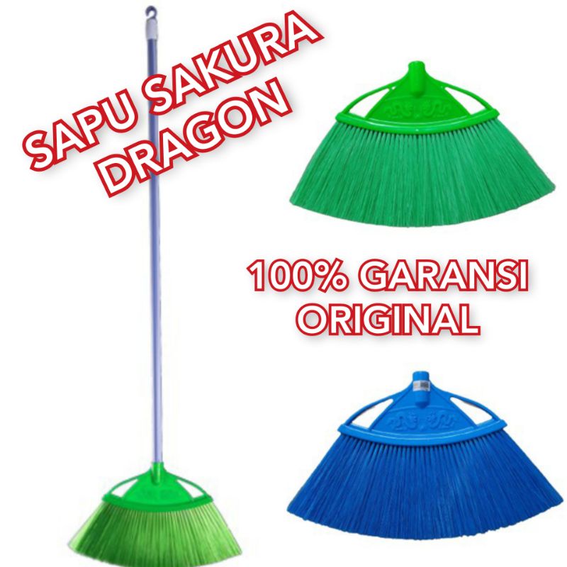 Dragon Sapu Sakura Warna Warni Plus Gagang Sapu Lantai Sapu Senar Sapu Nylon Dragon