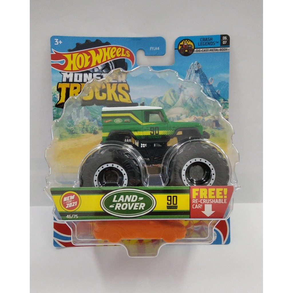 Monster Trucks LAND ROVER 90 DEFENDER Jam Diecast Mobil Mainan Skala 1/64 Hot Wheels HW Hotwheels