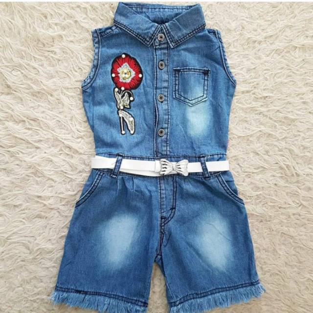 Baju Bayi Flower Jeans