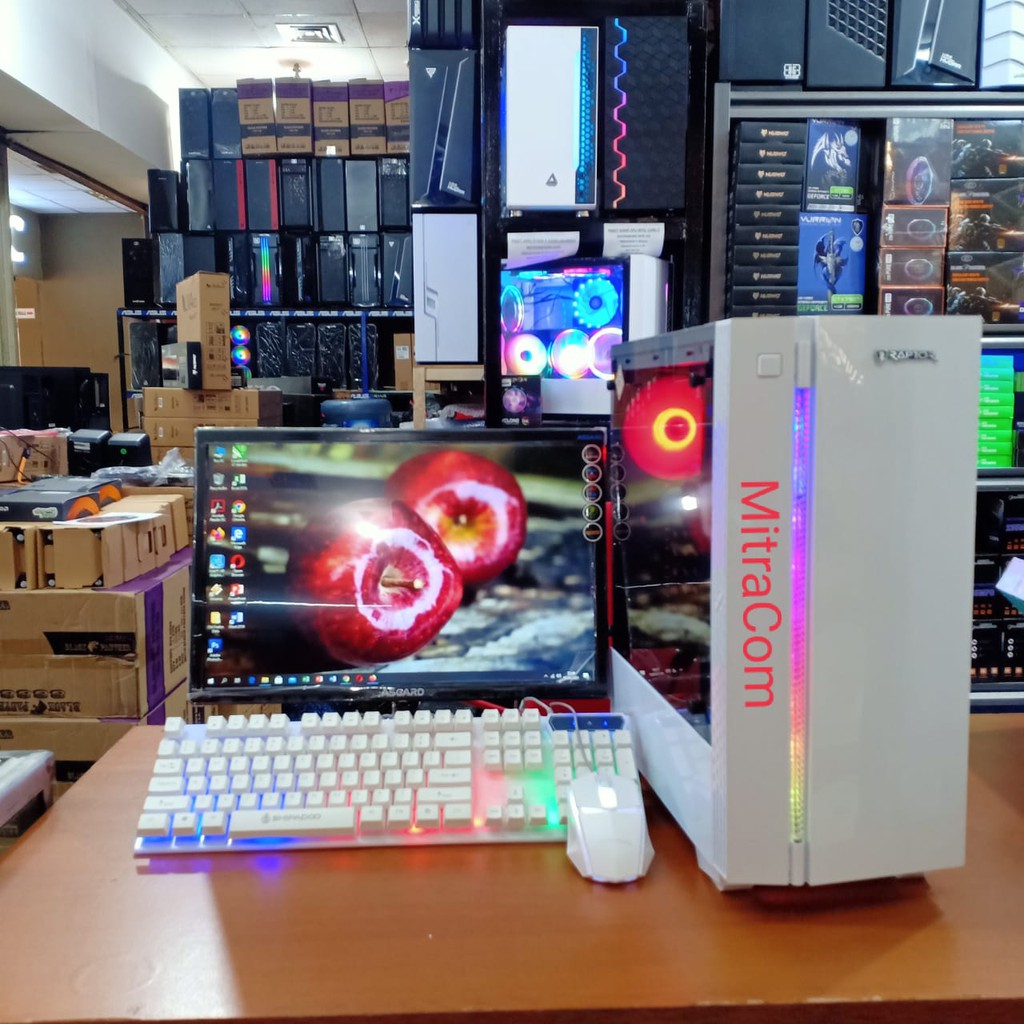 Pc gaming editing core i5 lengkap monitor 19 inch siap pakai