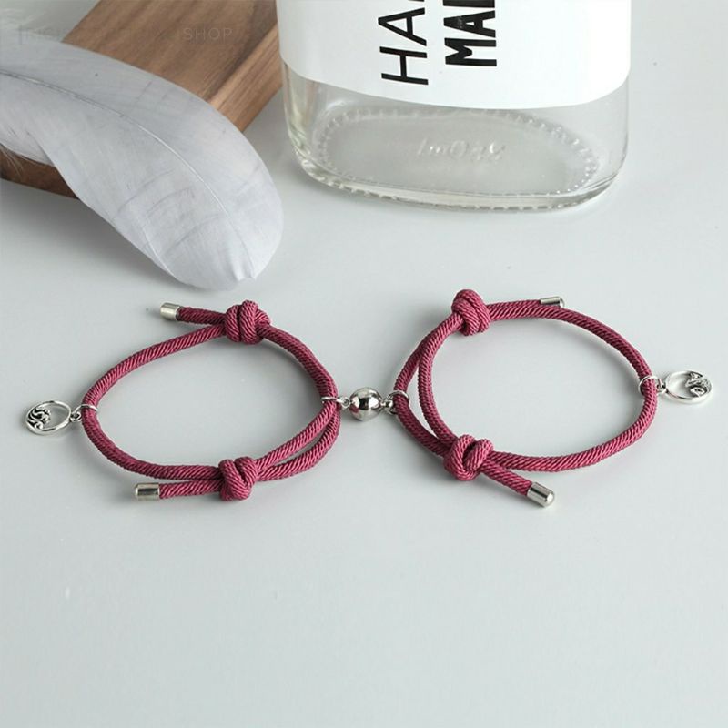 WB266 Gelang Couple Magnet Ombak dan Gunung Tali Kuat