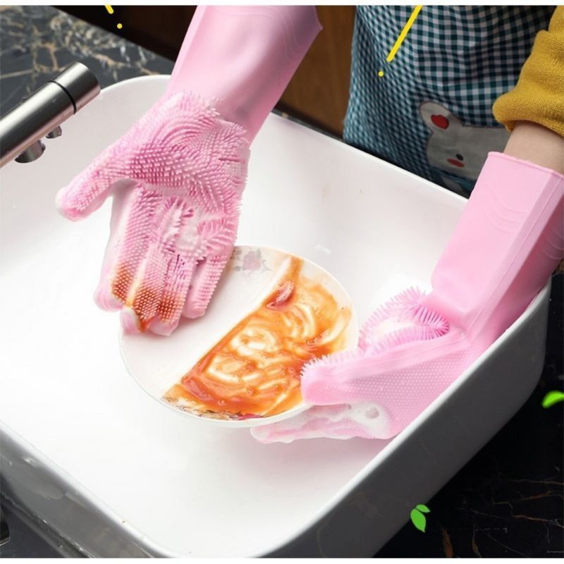 MJ88 SARUNG TANGAN CUCI PIRING SILICONE DISHWASHING GLOVES MAGIC SUPER MURAH