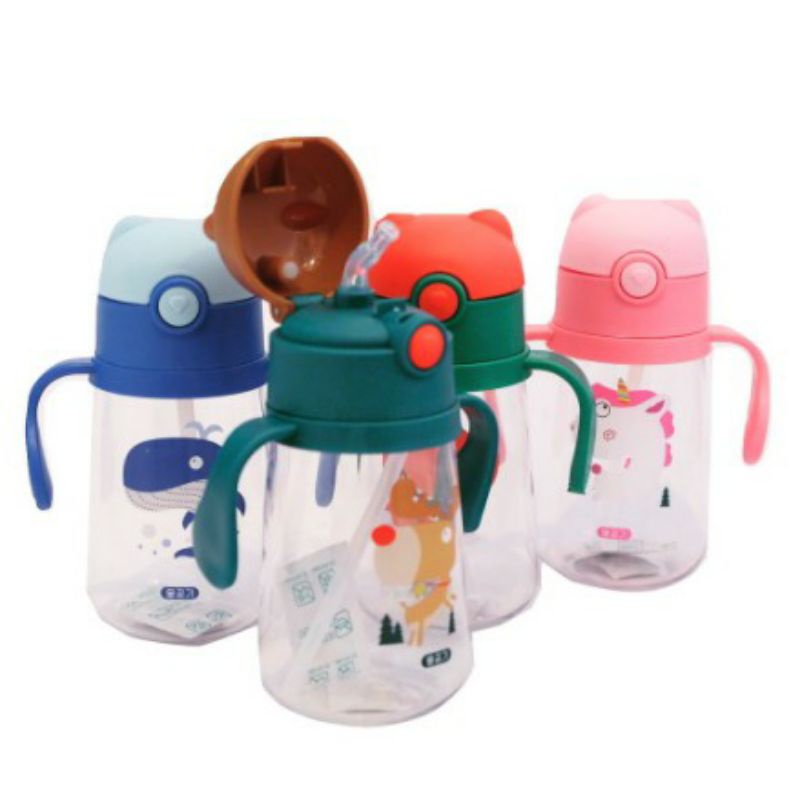 BABY SIPPY CUP / BABY STRAW CUP/ Botol Minum bayi Sedotan 280ML 370ML Botol Minum DEER RUSA jerami