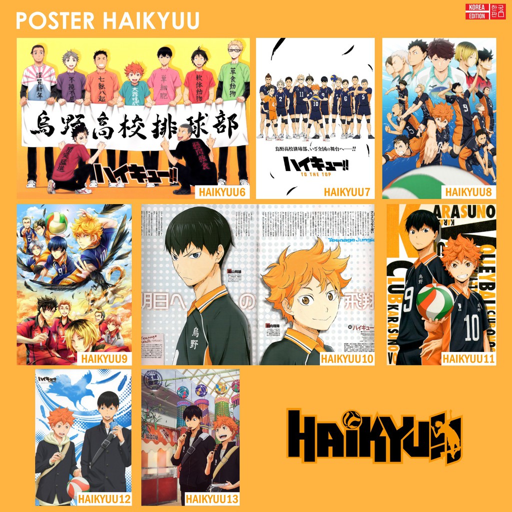 Poster Anime HAIKYUU Hinata Shoyo Kageyama Tobio Oikawa Toru Bokuto Kotaro-1