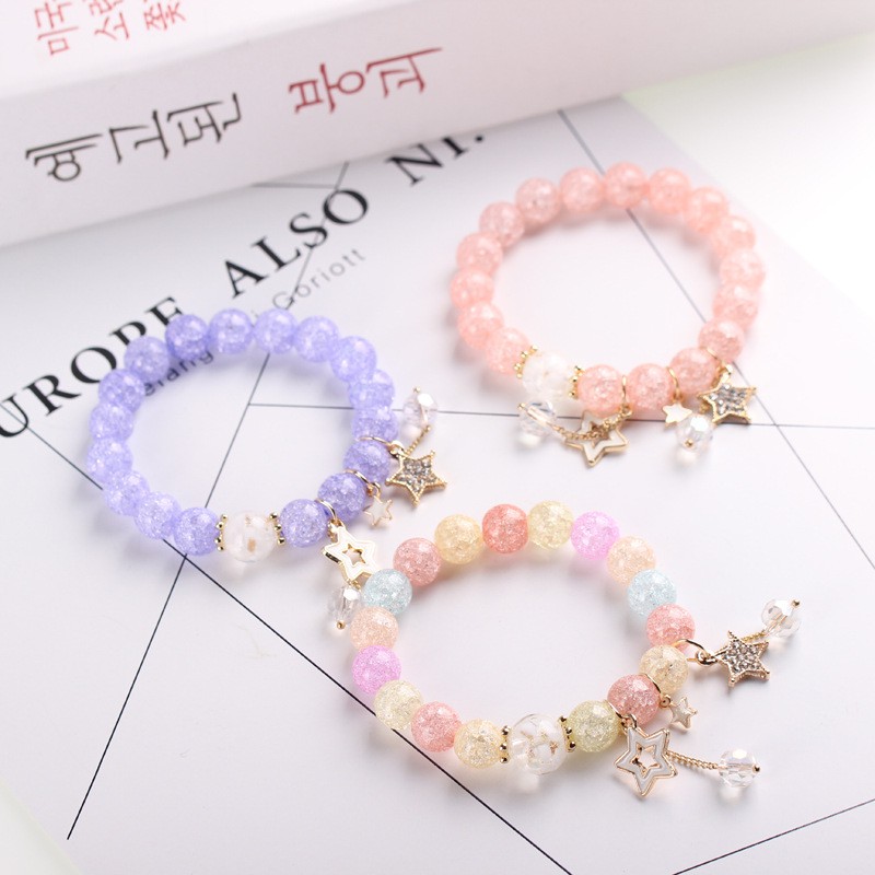 Aksesoris Gelang Beads Korea Charm Bracelet LW005 Purple