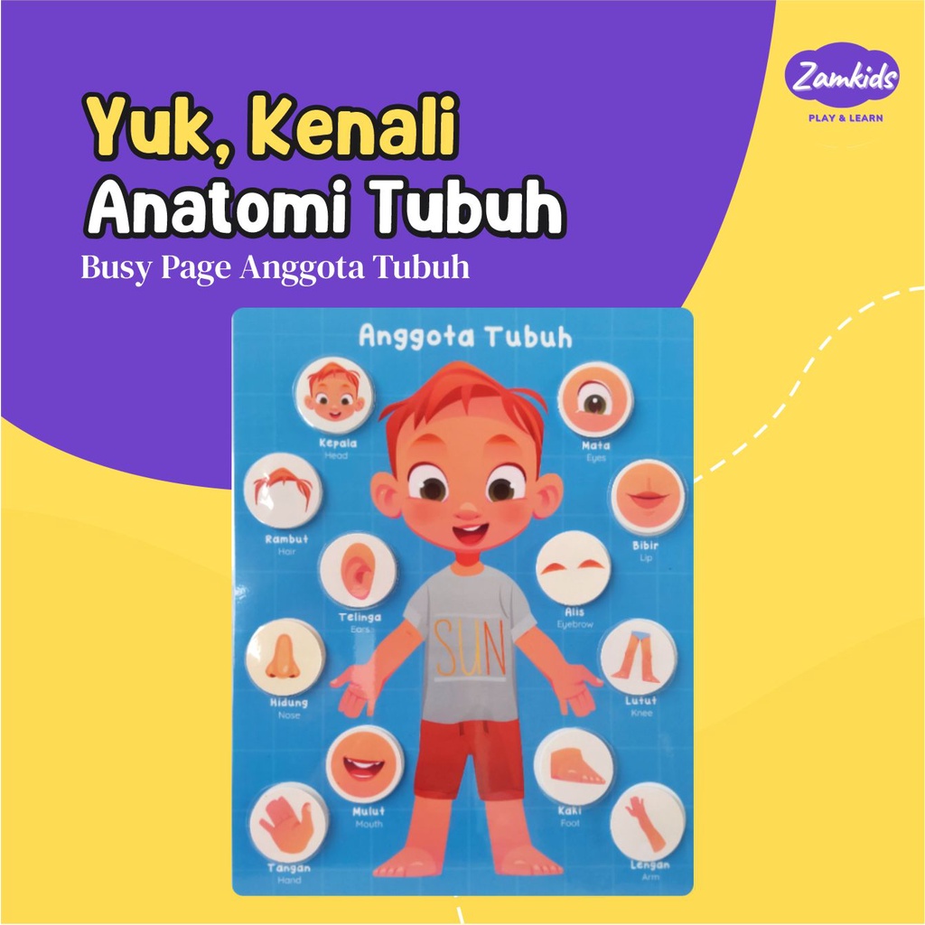 Permainan Edukasi Busy Page Anggota Tubuh Mainan Edukatif Anak Perempuan Dan Laki Laki By Zamkids