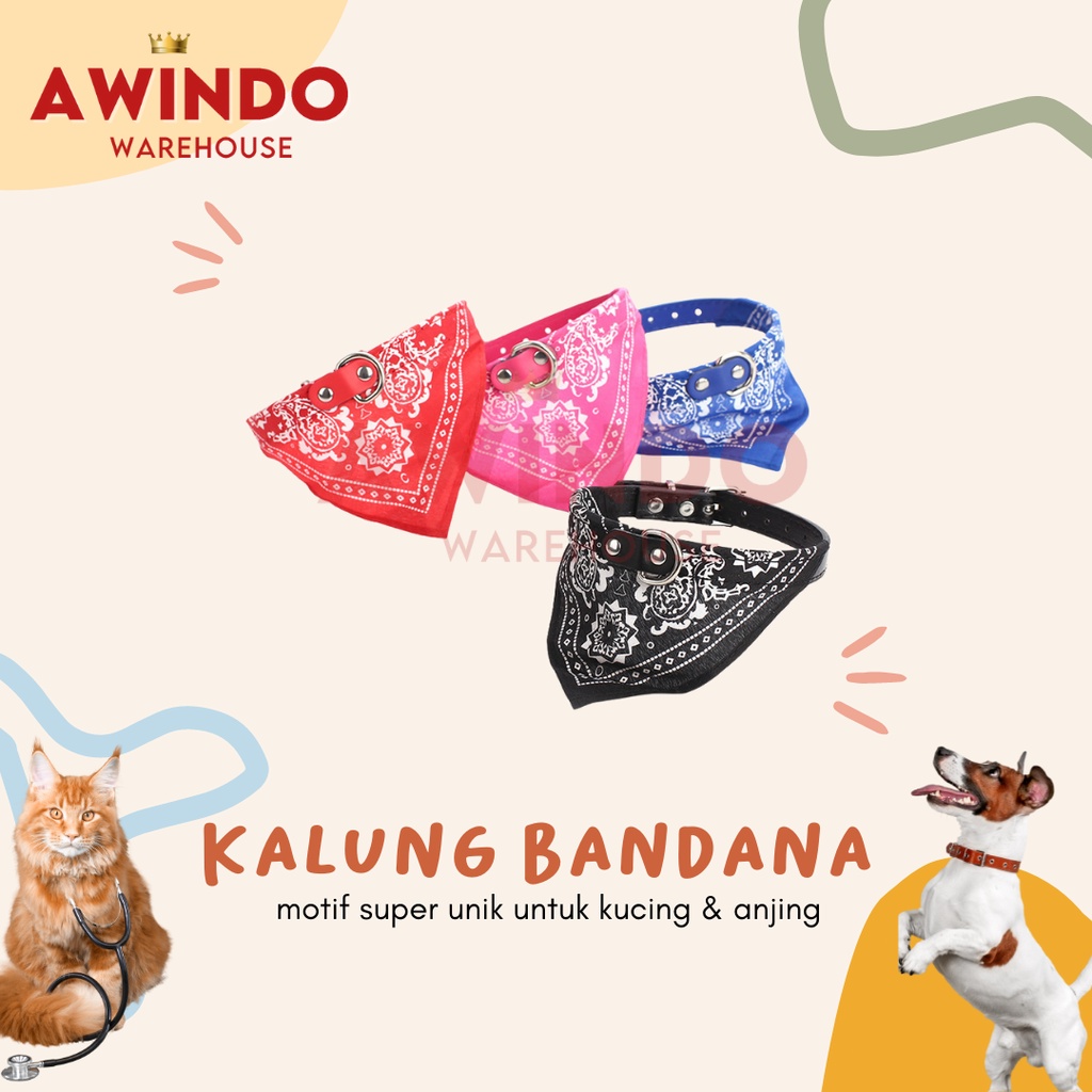 KALUNG BANDANA - Kalung Leher Scarf Cowboy Kucing Anjing Kelinci Collar