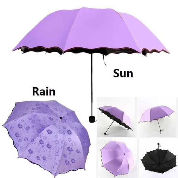 &lt; M.A &gt;Payung Lipat / Umbrella Payung Magic 3D dengan Motif yang Muncul ketika Basah Hujan