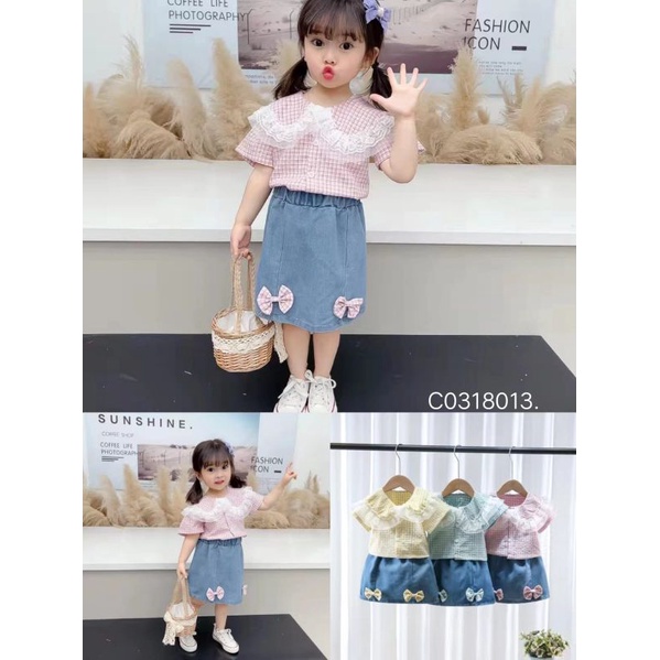 set anak perempuan import / setelan baju rok