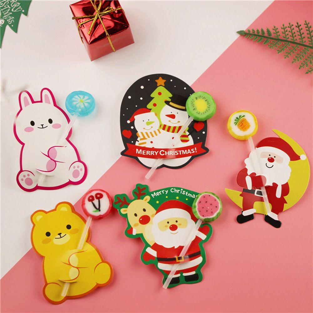 Top 50Pcs Kartu Packing Christmas Decor Party Santa Claus Snowman