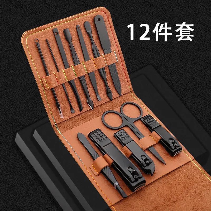 (FREE DOMPET) 12in1 Peralatan Set Manicure Pedicure Stainless Stell Gunting Kuku Portable Anti Karat Multifungsi F674