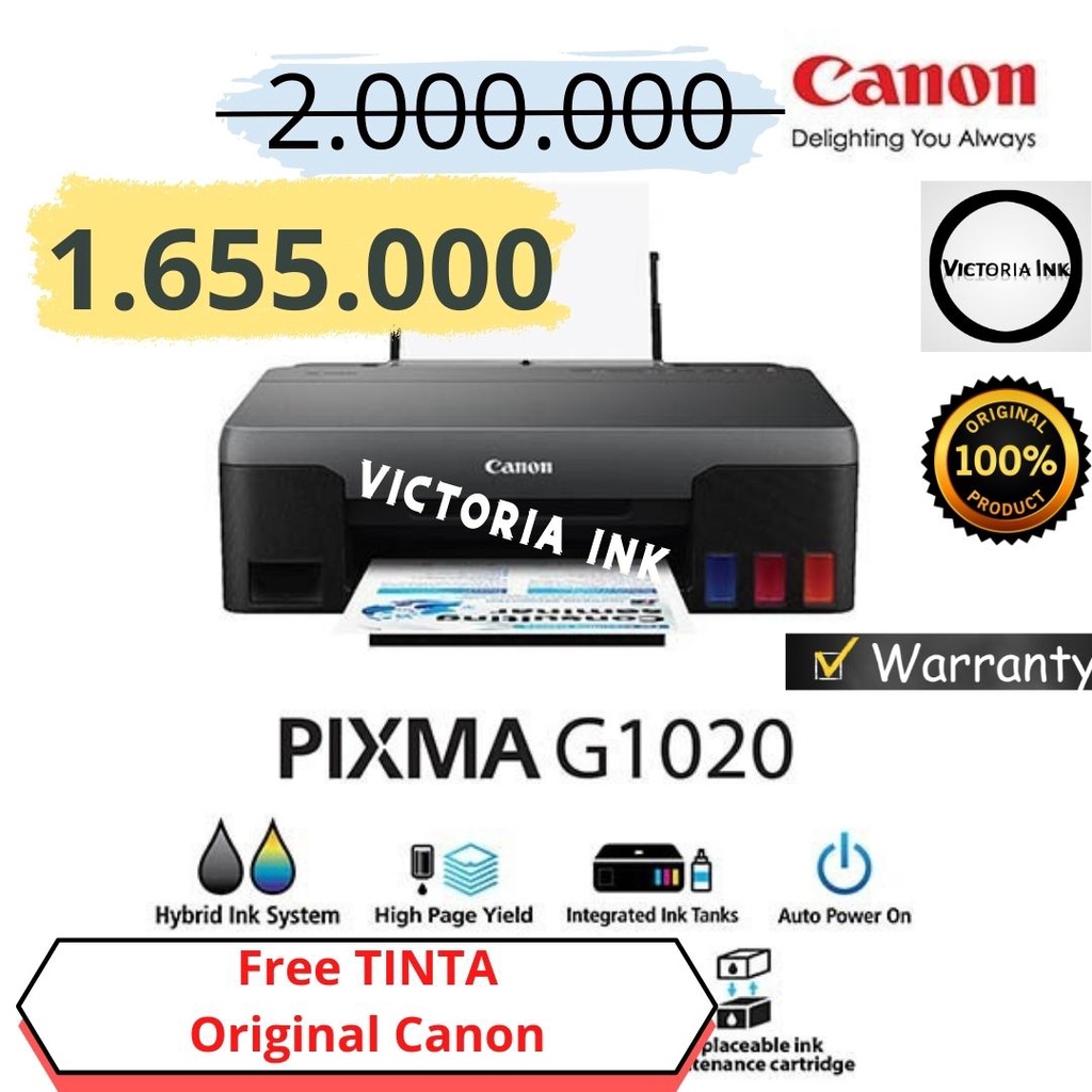 Printer Canon Pixma G1020 Free 1 Set Tinta GI 71 Original Canon