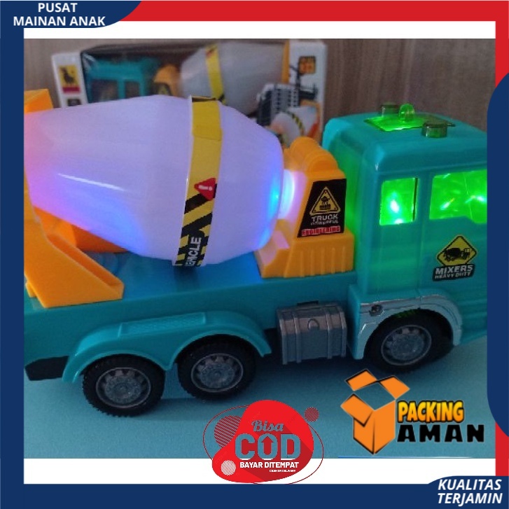 MOBIL-MOBILAN TRUK CONSTRUKSI ENGINERING MOLEN BUMP AND GO MUSIK DAN LAMPU / MAINAN ANAK BRO-1140 BO