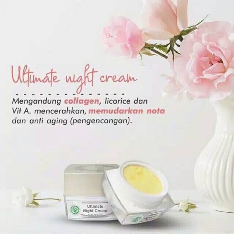 ms glow - (ori) night cream /krim malam ultimate