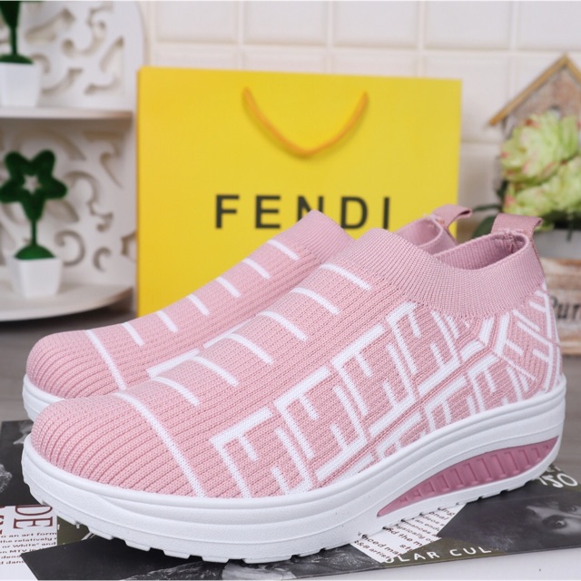 FENDI JACQUARD MESH SNEAKERS