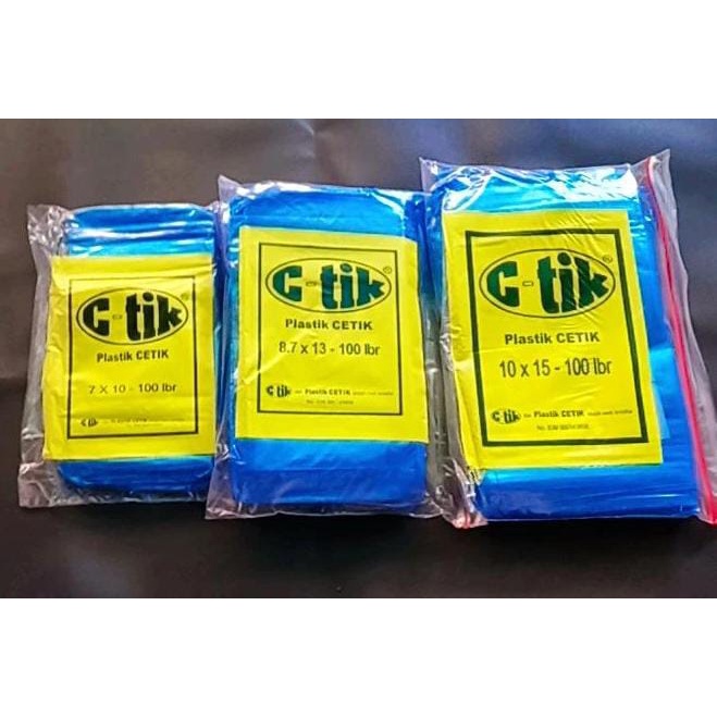 (1000pcs) C-TIK 8,7x13 BCB/PLASTIK OBAT/PLASTIK KLIP