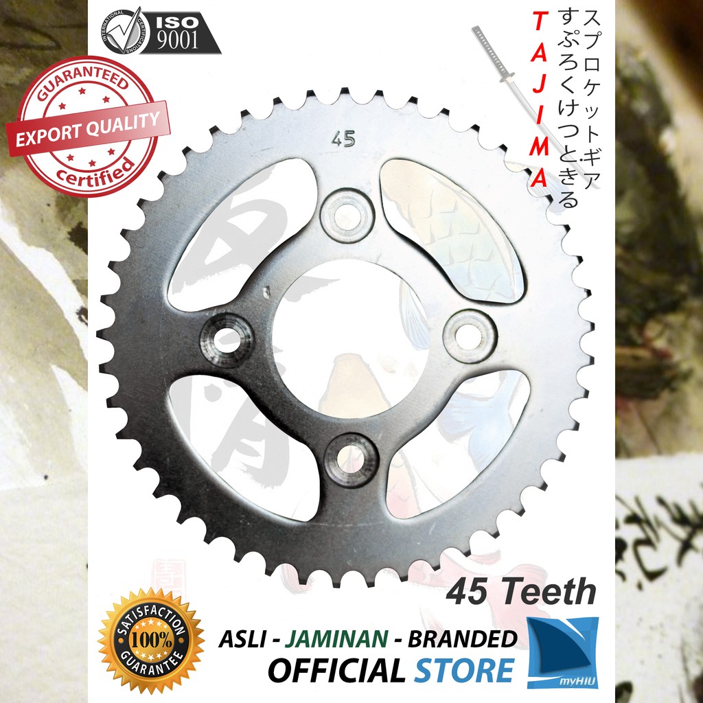 Gigi Tarik 30T ~ 45T HONDA Revo / Absolute / New / FI / Gir Belakang - Rear Sprocket Gear TAJIMA-428-45T