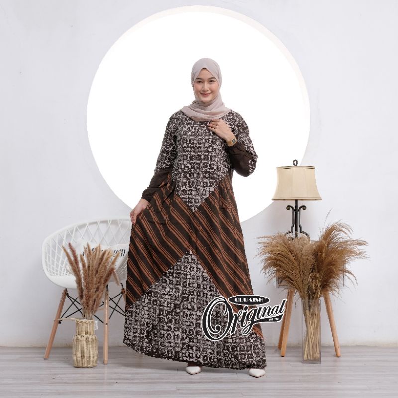 Gamis Rayon Twill Premium Candi Mekar Ori Cap Malaman Syari Jumbo