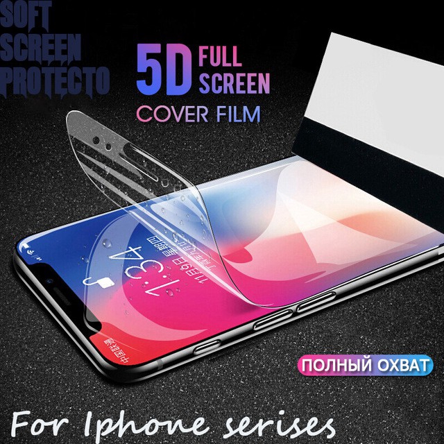 2Pcs 5D Untuk iPhone 11 11Pro Max 6S 7 8 x XR XS Max Film Hydrogel HD