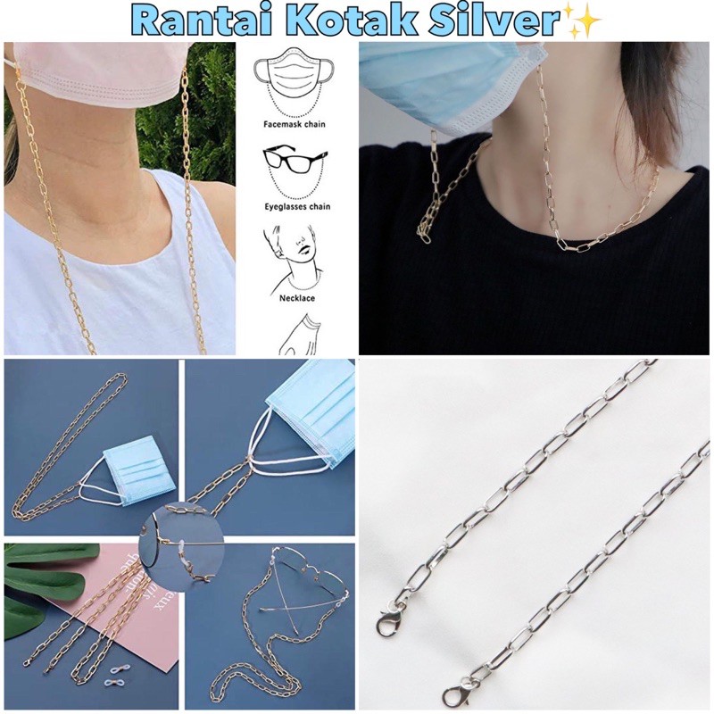 Strap masker ala korea / mask chain kalung masker / tali masker strap rantai / strap rantai korea 1