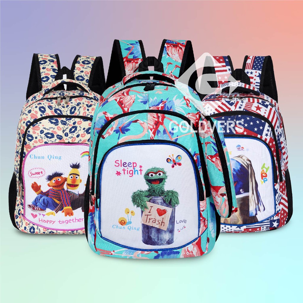 POLO POWER - Tas Karakter Tas Ransel Sekolah Tas Ransel Anak Tas Elmo free tempat pensil - KREATIVO