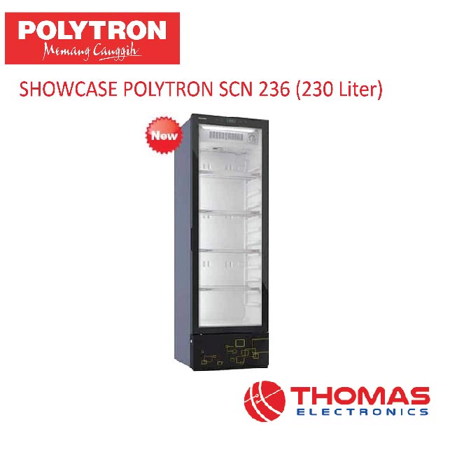 SHOWCASE POLYTRON SCN 236 / SCN236 230 Liter SHOWCASE 4 RAK GARANSI RESMI
