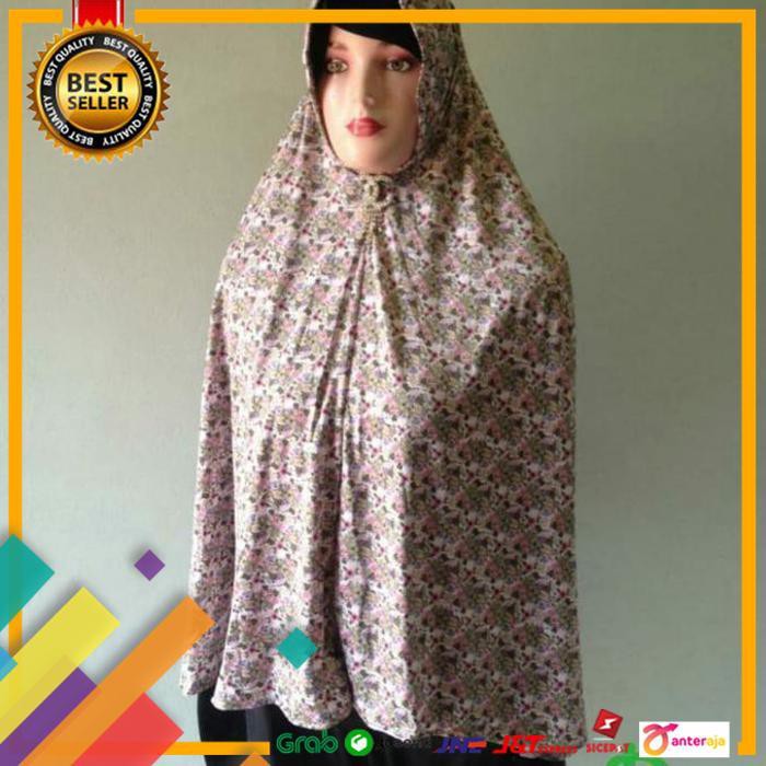 SALE.. JILBAB INSTAN JERSEY MOTIF BUNGA KECIL BERGO KERUDUNG HIJAB SYAR'I ..TERLARIS