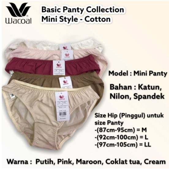 Wacoal Basic Collection Panty Mini style / Celana Dalam wanita IP 3158