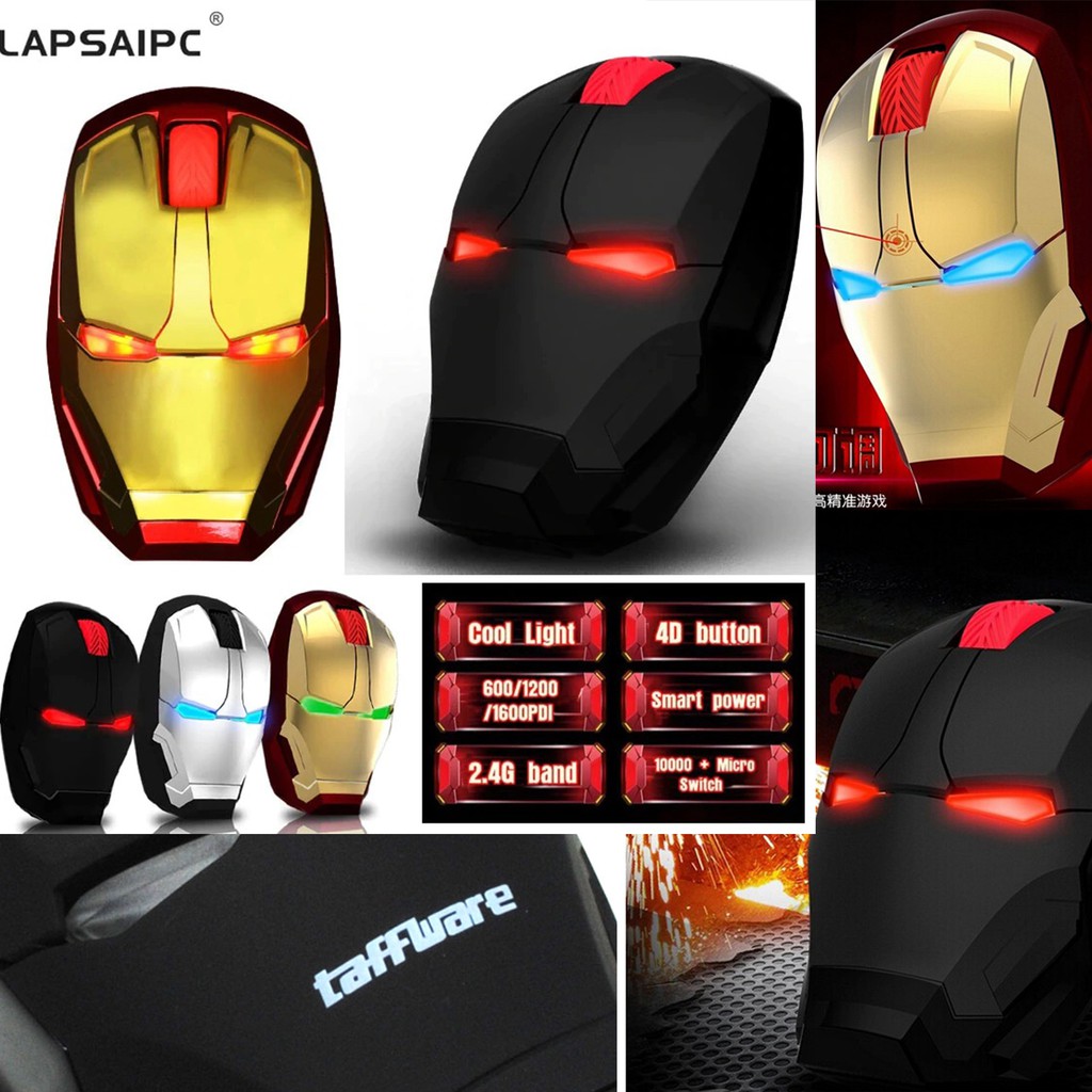 Grab medan TaffWare Mouse Wireless Optical Iron Man 2.4Ghz - GFSK-M8