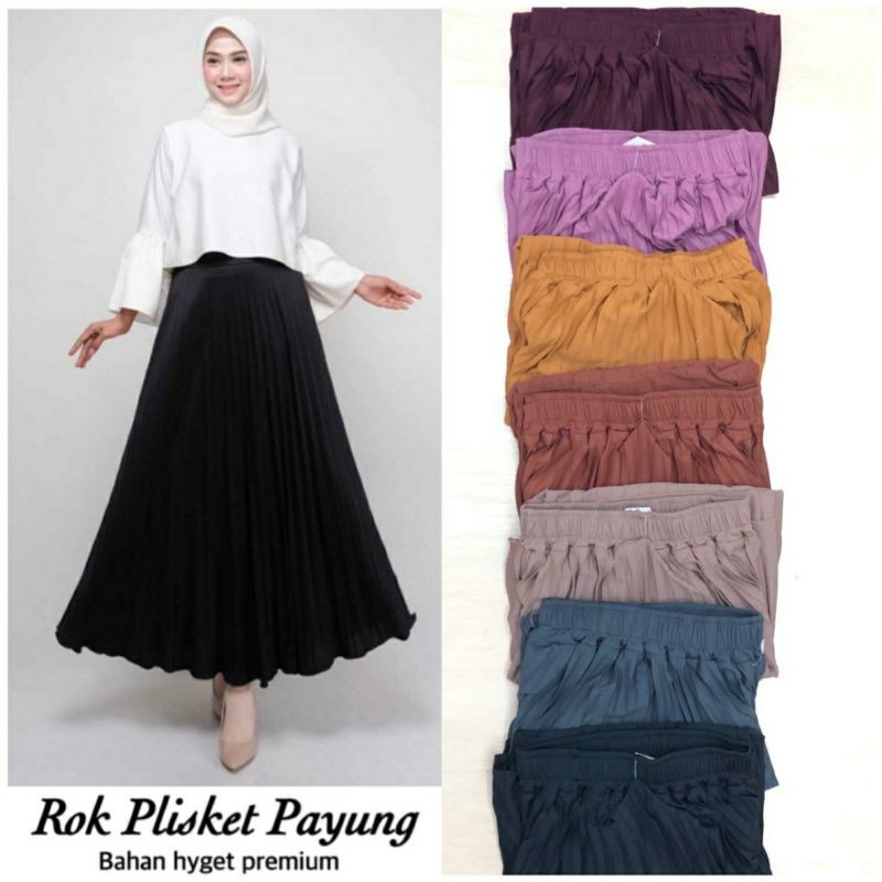 ALONA PLEATED SKIRT - bahan hyget premium