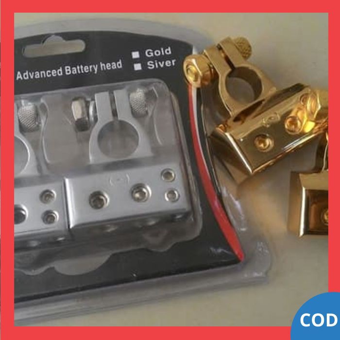 Terminal Kepala Aki Accu Mobil Aksesoris Sparepart Mobil Gold / Silver