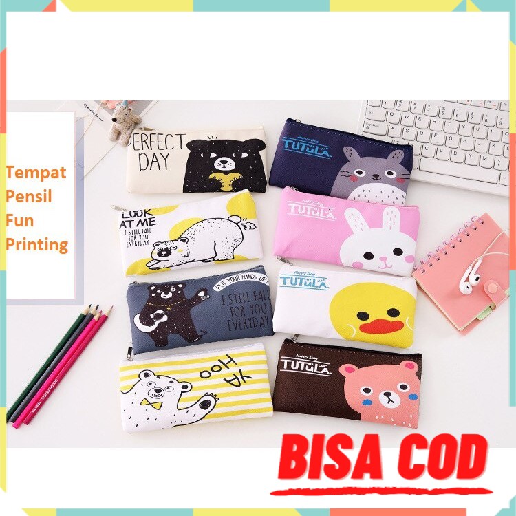 

[LW] TP0056 Tempat Pensil Fun Printing 8 Design Pencil Case / Tempat Kosmetik COD