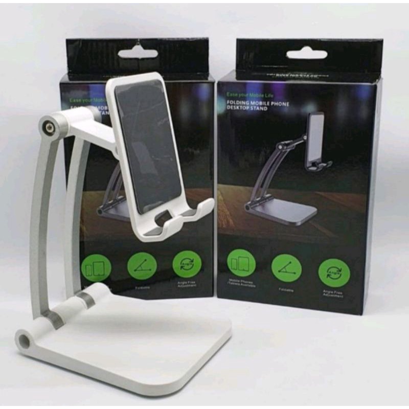 FOLDING MOBILE PHONE DESKTOP STAND /JS Dudukan HP Full Stainless