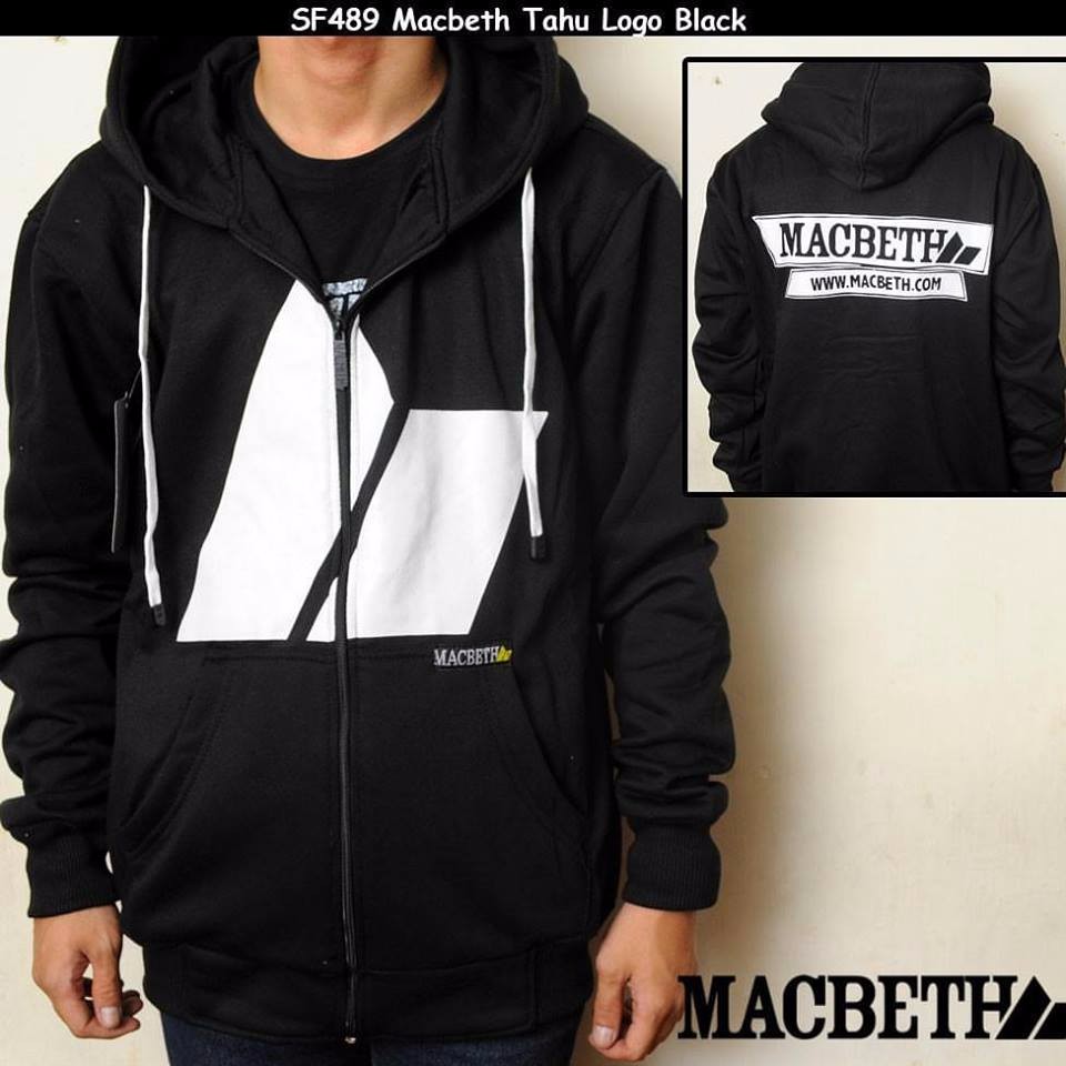 JAKET SWEATER DISTRO MACBETH ZIPPER SIMPLE HITAM KEREN PYP