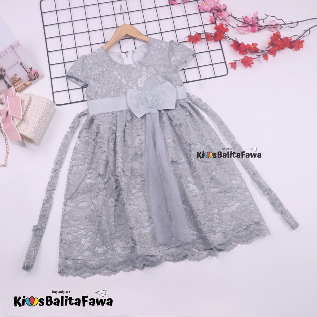 Gaun Pesta Size 5-6 Tahun / Ekspor Quality Premium Brukat Baju Anak Perempuan Dress Polos Natal Dres