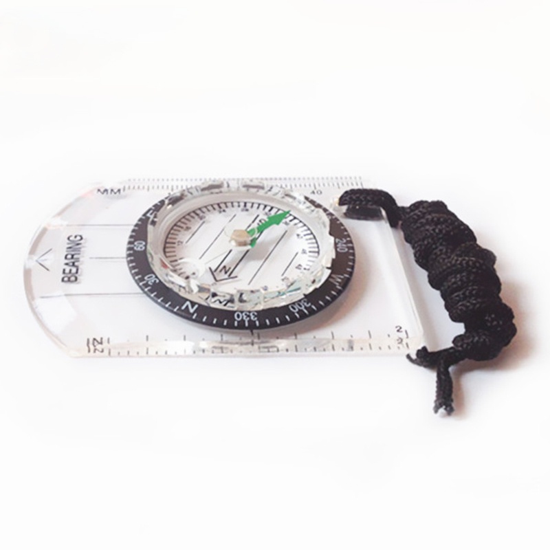 Kompas Mini Professional Scale Ruler Outdoor Hiking- Hitam