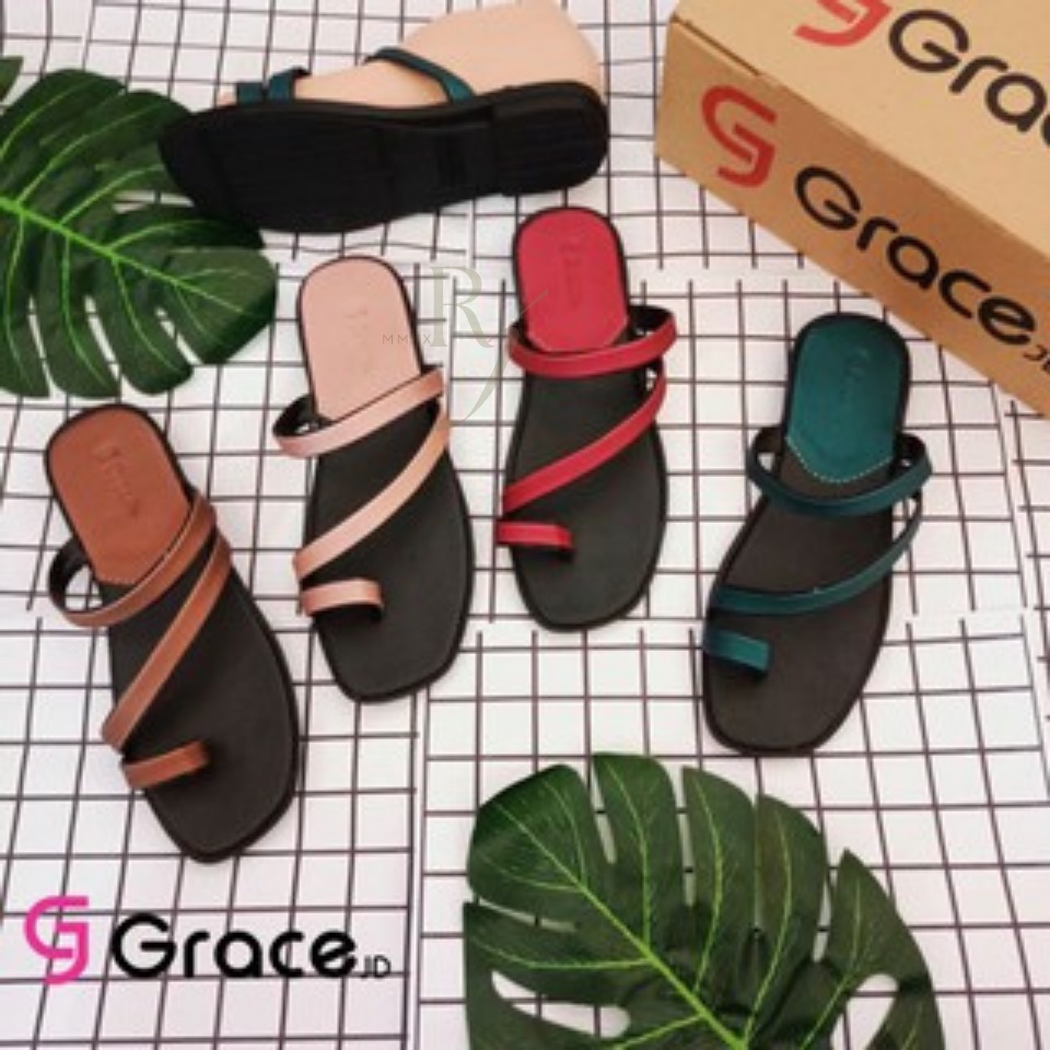 GRACE [MIRA 03] Sandal Slop Wanita Jepit Teplek Tali/ Sendal Flat Selop Jempol Cewek/ Sandal Tali Jempol