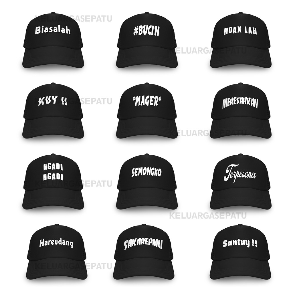 TOPI TULISAN VIRAL TOPI TRUCKER SABLON TULISAN VIRAL TOPI JARING SABLON TOPI JALA TOPI PRIA MURAH