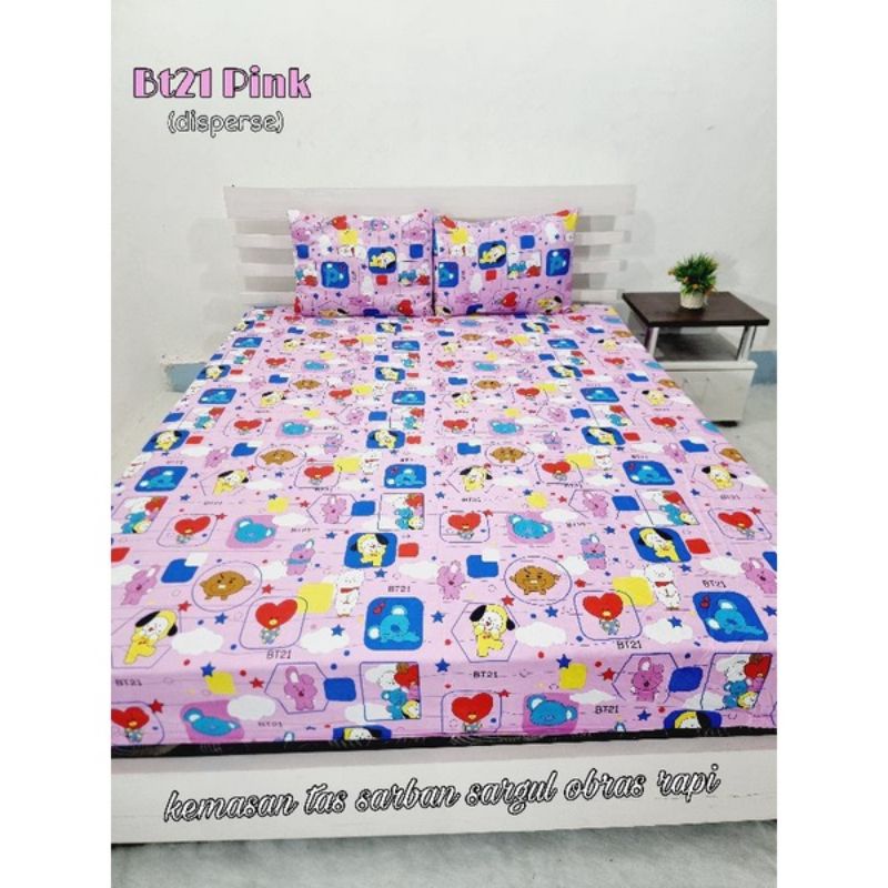 Sprei Homemade BT21 Pink Request