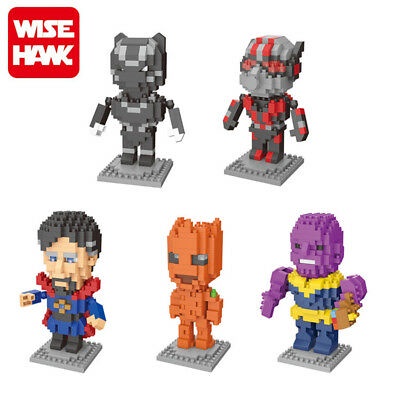 Mainan Lego Brick Avengers Wise Hawk Spiderman Antman Dr. Strange Thanos Venom War Machine Black Pan