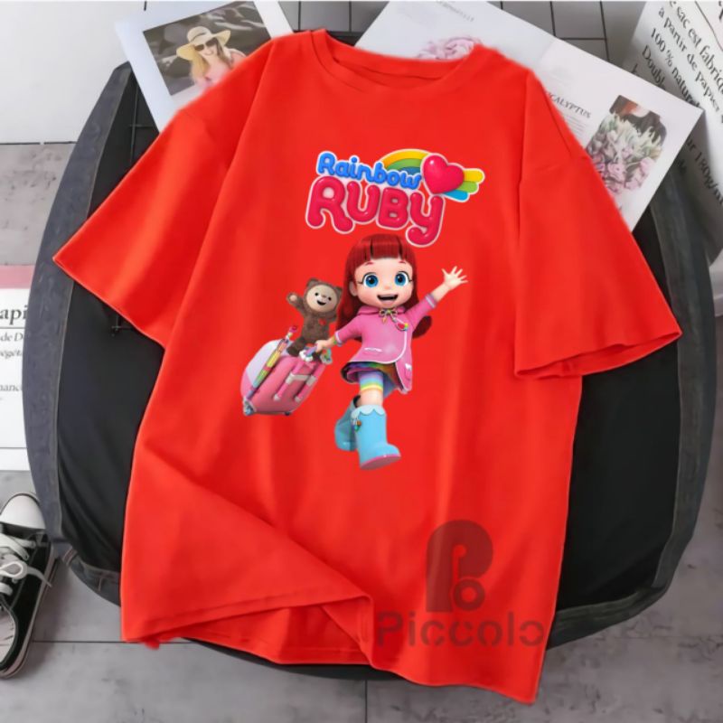 BAJU KAOS ANAK RUBY RAINBOW BAHAN ATASAN ANAK