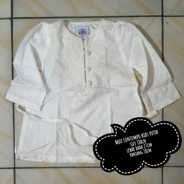 [Preloved] Baju atasan tunik contempo kids putih