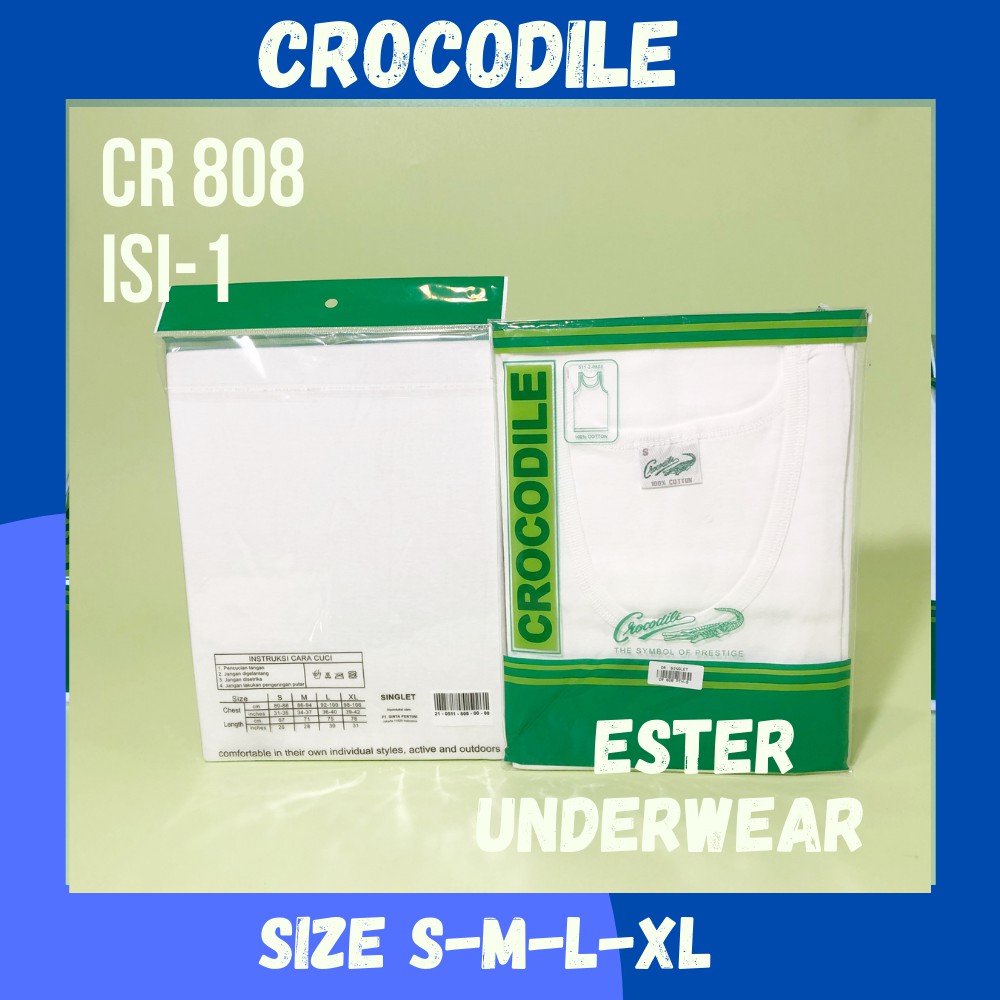 Kaos Singlet Pria CROCODILE CR 808 PUTIH ISI-PCS