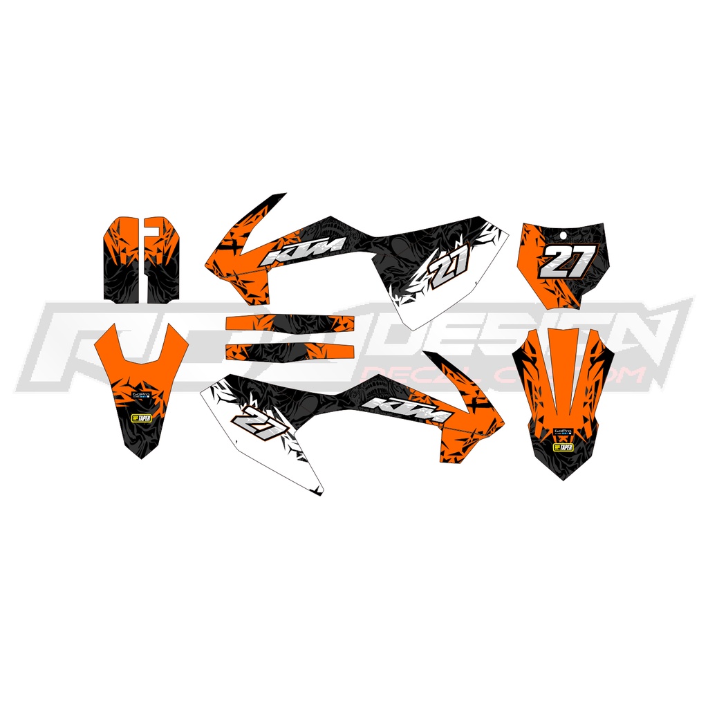 DECAL STICKER KTM 65 SX 2016 (009) DEKAL STIKER KTM 50 HITAM PUTIH OREN/ BLACK WHITE ORANGE